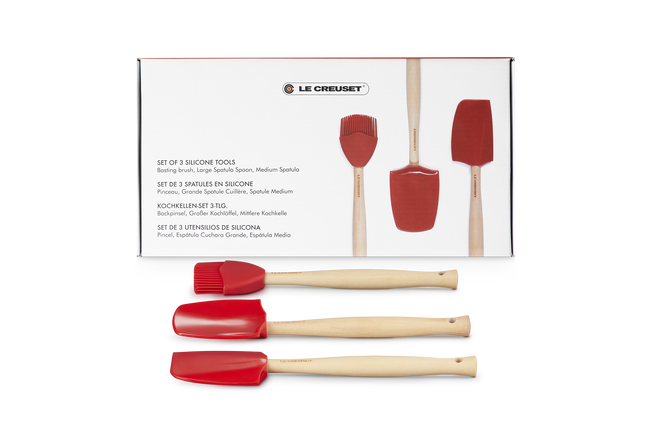 Le Creuset Silicone Craft 3-piece Utensil Set CeriseCerise image number 3