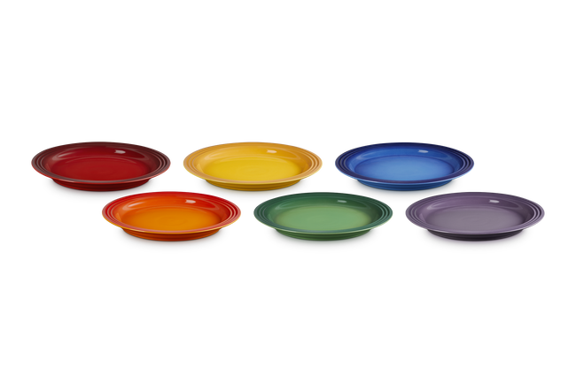 Stoneware Rainbow Set of 6 Dinner Plates image number 2