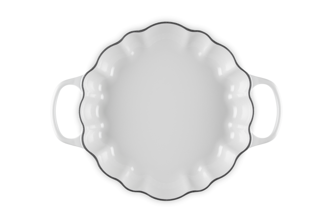 Le Creuset Cast Iron Signature Pumpkin Shallow Casserole 28cm WhiteWhite image number 5