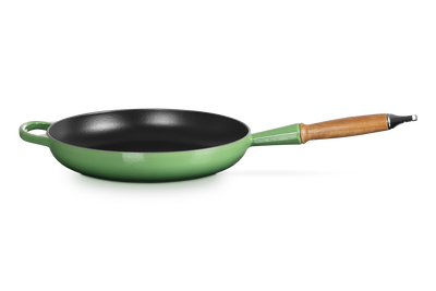 Cast Iron Signature Frying Pan with Wooden Handle