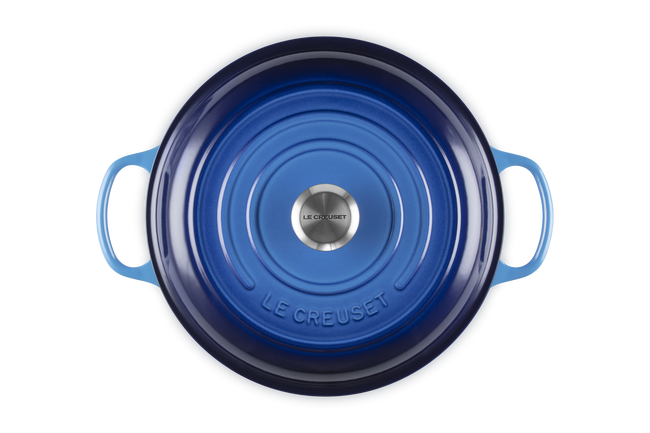Le Creuset Cast Iron Signature Shallow Casserole 32cm Azure BlueAzure Blue image number 5