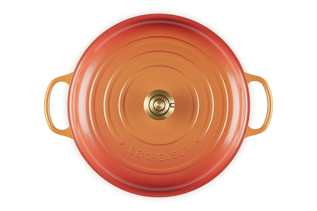 Cast Iron Flamme Dorée Signature Shallow Casserole with Crucible Knob image number 7