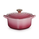 Cast Iron Heart Deep Casserole Berry with Copper Knob image number 1