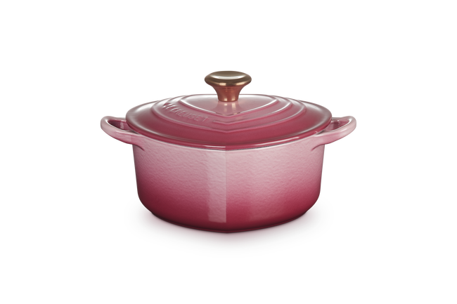 Cast Iron Heart Deep Casserole Berry with Copper Knob image number 1