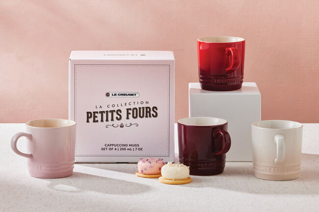 Stoneware Petits Fours Set of 4 Cappuccino Mugs image number 2