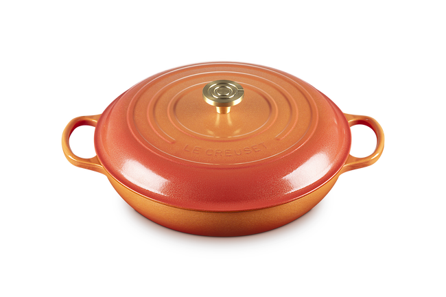 Cast Iron Flamme Dorée Signature Shallow Casserole with Crucible Knob image number 3
