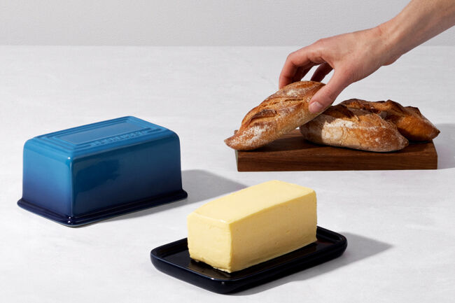 Stoneware Large Butter DishAzure Blue image number 5