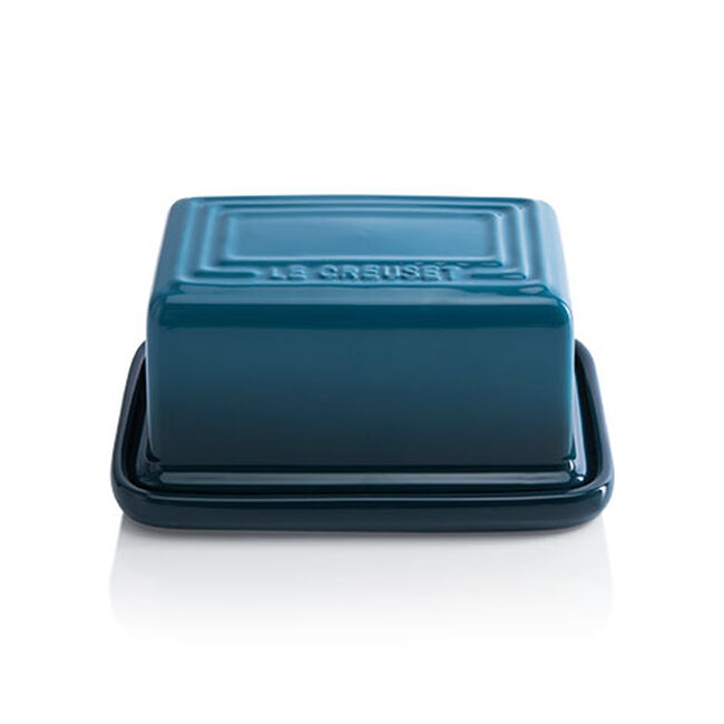 Stoneware Large Butter DishDeep Teal image number 1
