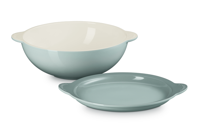 Stoneware Signature Round Serving Bowl with LidSea Salt image number 1