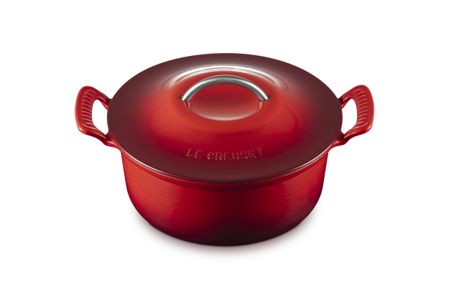 Le Creuset Cast Iron Classic Modern Heritage Round Casserole 26cm CeriseCerise image number 2