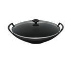 Le Creuset Cast Iron Classic Wok With GlaStainless Steel Lid 36cm 36cm Matte BlackMatte Black image number 1