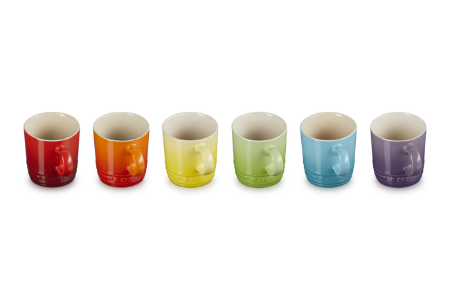 Stoneware Rainbow Set of 6 Espresso Mugs image number 4