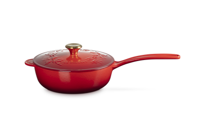 Cast Iron Holly Saucier with Gold Knob