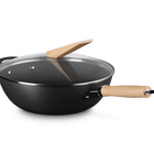 Le Creuset Carbon Steel Wok with Glass Lid & Wooden Handle 30cm image number 6