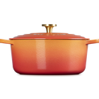 Cast Iron Flamme Dor&eacute;e Signature Round Casserole with Crucible Knob image number 4