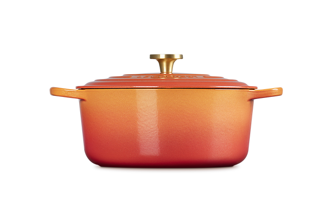 Cast Iron Flamme Dor&eacute;e Signature Round Casserole with Crucible Knob image number 4