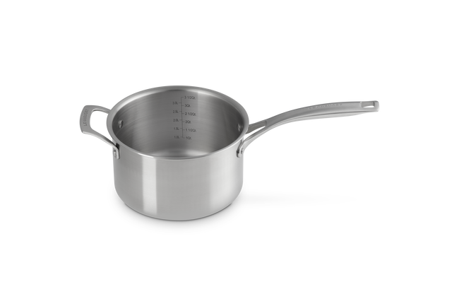 Essential 3-ply Stainless Steel 18cm Saucepan with Helper Handle and Lid image number 6