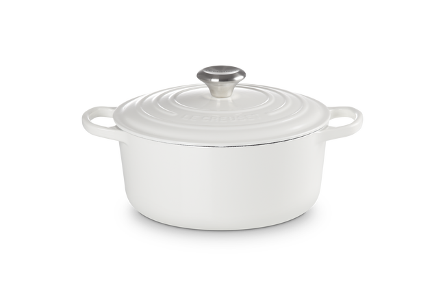Cast Iron Signature Round CasseroleWhite image number 1