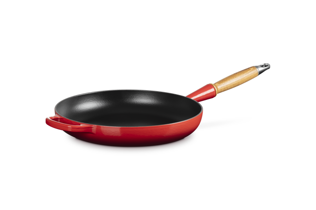 Le Creuset Cast Iron Signature Frying Pan with Wooden Handle 28cm CeriseCerise image number 5