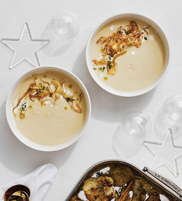 Roasted Cauliflower, Parsnip and Turnip Soup 