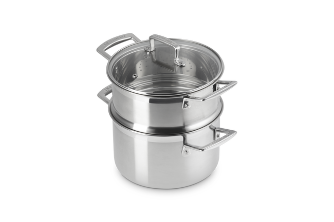 3-ply Stainless Steel Casserole with Steamer Set image number 10