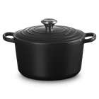 Cast Iron Signature Deep Round CasseroleMatte Black image number 1