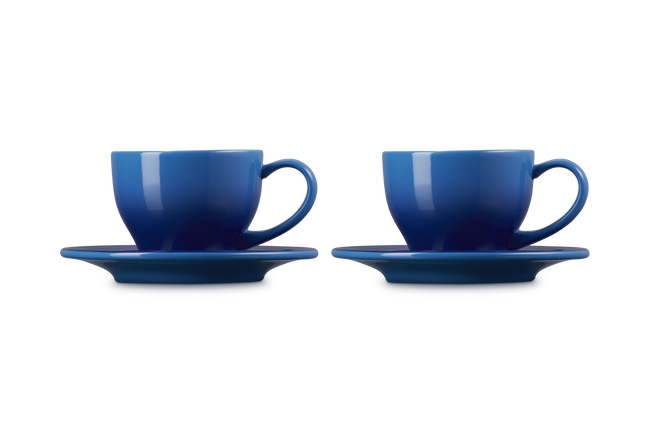 Stoneware Set of 2 Cups and SaucersAzure Blue image number 3