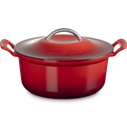 Le Creuset Cast Iron Classic Modern Heritage Round Casserole 26cm CeriseCerise image number 1