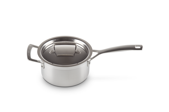 3-ply Stainless Steel Saucepan with Lid & Helper Handle image number 2