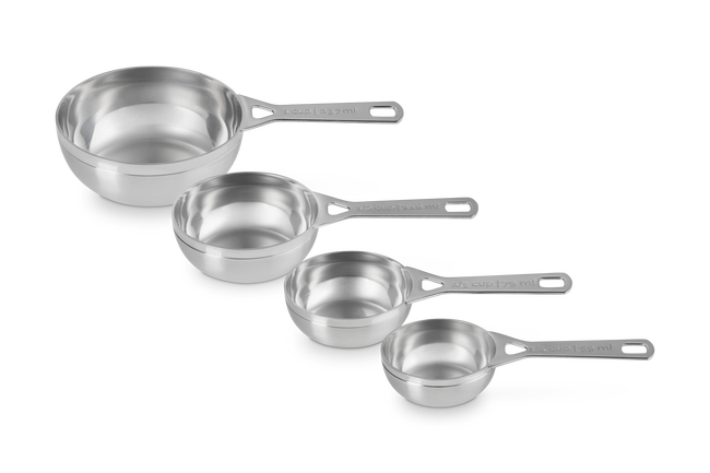 Le Creuset Stainless Steel Set of 4 Measuring Cups image number 2