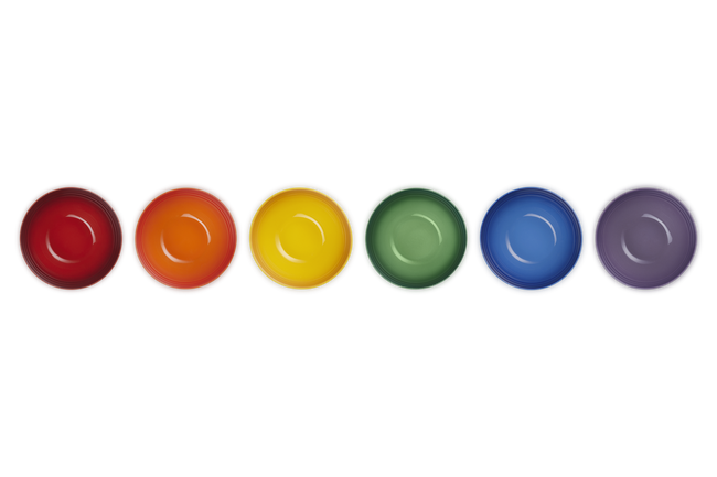 Stoneware Rainbow Set of 6 Snack Bowls image number 5