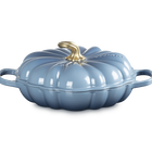 Le Creuset Cast Iron Signature Pumpkin Shallow Casserole 28cm ChambrayChambray image number 1