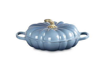Le Creuset Cast Iron Signature Pumpkin Shallow Casserole 28cm Chambray
