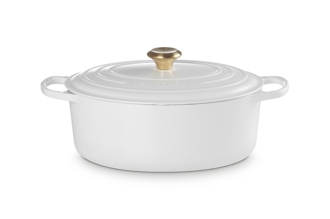 Le Creuset Cast Iron Signature Oval Casserole 31cm WhiteWhite image number 1