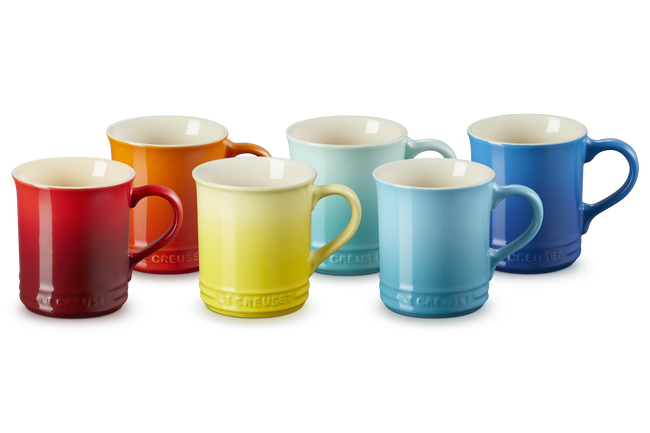 Stoneware Rainbow Set of 6 Seattle 400ml Mugs image number 5