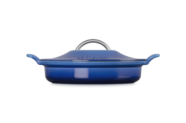 Le Creuset Cast Iron Classic Modern Heritage Shallow Casserole 28cm Azure BlueAzure Blue image number 3