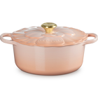 Le Creuset Cast Iron Signature Petal Round Casserole 26cm PecheP&ecirc;che image number 1