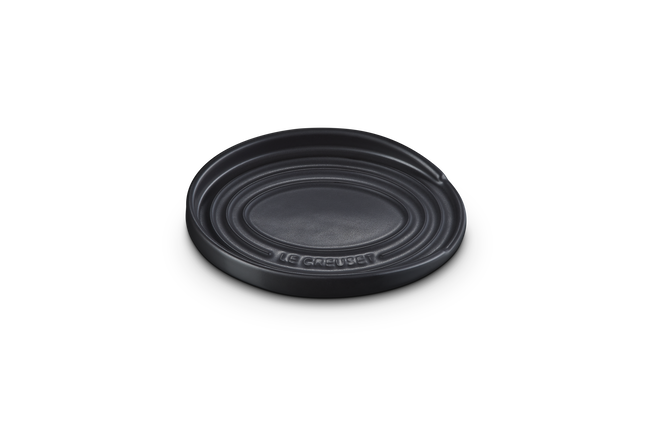 Stoneware Oval Spoon RestMatte Black image number 1