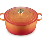 Cast Iron Flamme Dor&eacute;e Signature Round Casserole with Crucible Knob image number 2