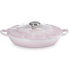 Cast Iron Petal Shallow CasseroleShell Pink image number 3