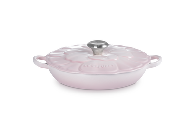 Le Creuset Cast Iron Signature Petal Shallow Casserole 26cm Shell Pink