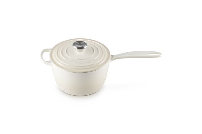 Le Creuset Cast Iron Signature Saucepan 18cm MeringueMeringue image number 2