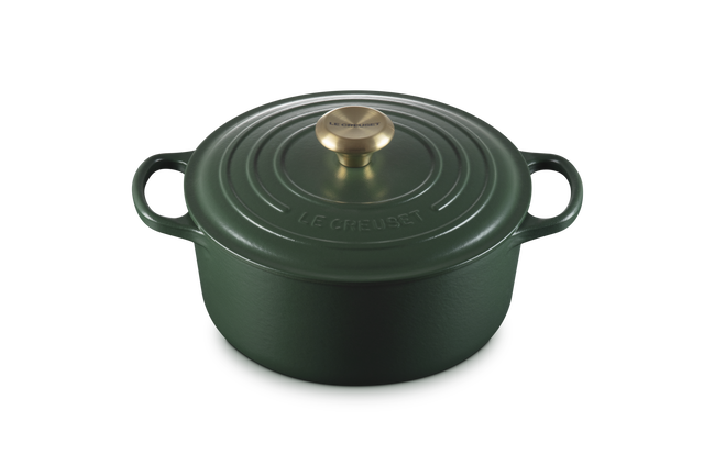 Le Creuset Cast Iron Signature Round Casserole 24cm For&ecirc;tFor&ecirc;t image number 2