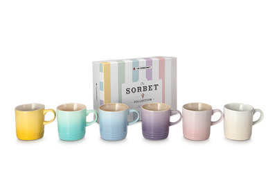 Stoneware Sorbet Set of 6 London Mugs