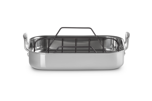 3-ply Stainless Steel Roaster with Roasting Rack image number 1