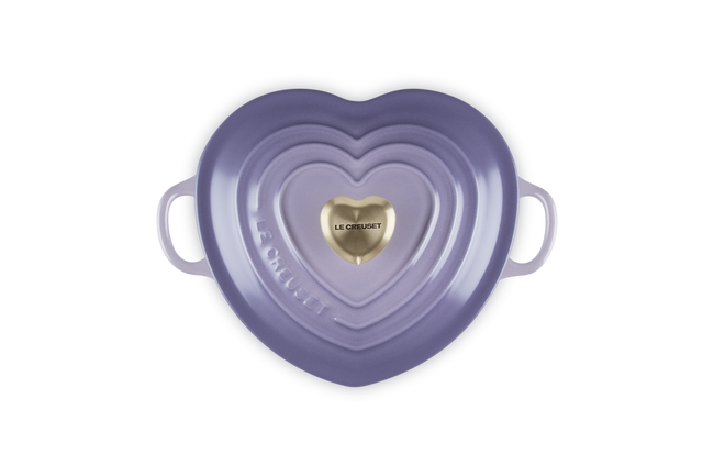Le Creuset Cast Iron Classic Shallow Heart Casserole with Light Gold Heart Knob 20cmProvence image number 5