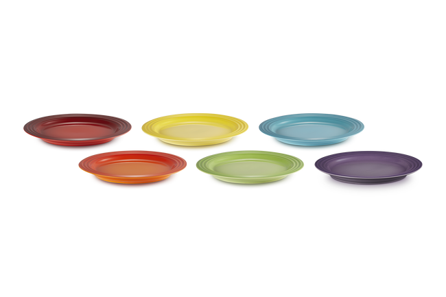 Stoneware Rainbow Set of 6 Side Plates image number 1