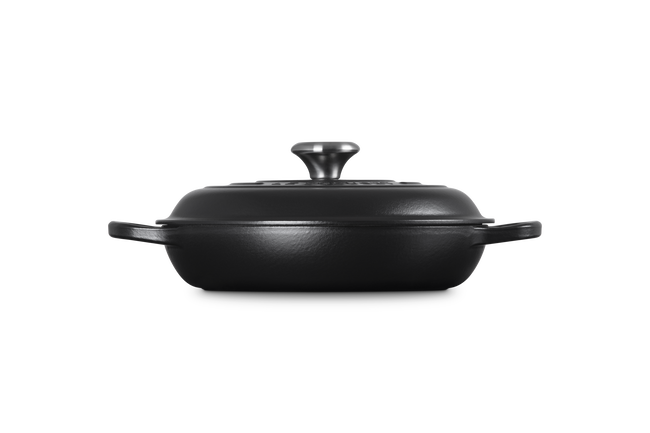 Le Creuset Cast Iron Signature Shallow Casserole 30cm Matte BlackMatte Black image number 3