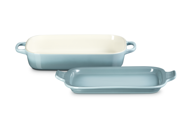 Rectangular Dish with Platter LidSea Salt image number 1