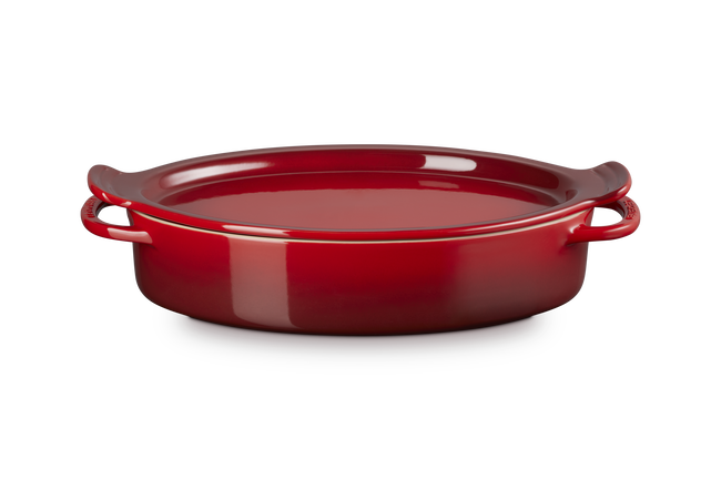 Stoneware Oval Dish with Platter LidCerise image number 4